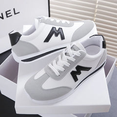 Round Head Deep Mouth Sneakers Light Versatile Breathable Cross Lace Casual Sports White Shoes Forrest Gump Shoe