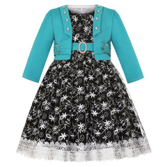 5-14 Years Girls Dress Summer Sleeveless Princess Dress + Long Sleeves Jacket 2Pcs  Gown