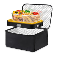 Car Home Dual Use 220V 110V 24V 12V Electric Heating Bag Plate Portable Outdoor Travel Picnic Food Lunch Box Heated Warmer Oven