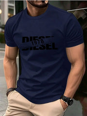 Streetwear 3D Letter Print Men's Summer T-Shirt, Suitable for Everyday Casual and Sportswear. .