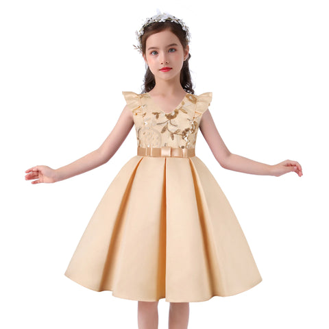 Beautiful Beading Flower Girl Dress for Wedding Party Coral Flower Girl Peach Tutu Dress