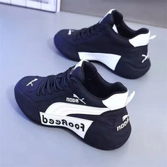 Casual Men's Leather Surface Shoes Fashionable Dad Sneakers Breathable