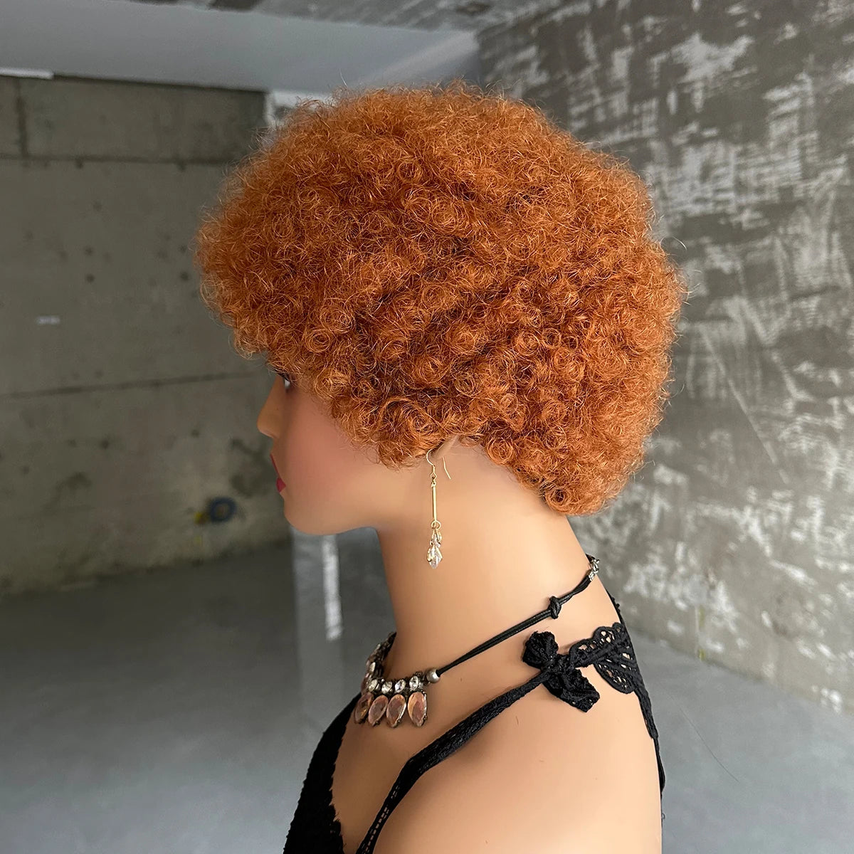 Cheap Short Afro Kinky Curly Wigs For Women Human Hair Brazilian Hair Human Hair Afro Wigs Full Machine Made Wig