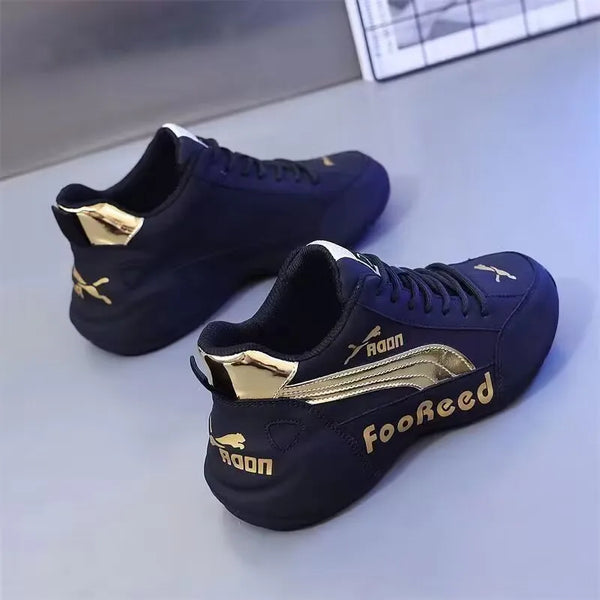 Casual Men's Leather Surface Shoes Fashionable Dad Sneakers Breathable