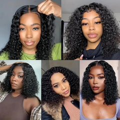 Jerry Curly Lace Front Short Bob Glueless Wigs Human Hair 4x4 Closure Wigs Pre Cut Lace Ready to Wear 13x4 Front Wigs For Women