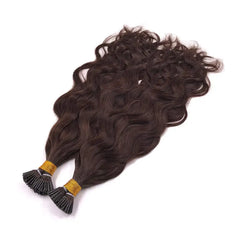 Natural Wave I Tip Human Hair Extension Brazilian Remy Hair Microlink Pre Bonded Stick I Tip Hair #2 #4 #1B 100g 100strands