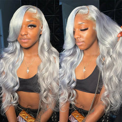 13x6 Teal Ocean Blue Lace Front Wig Human Hair Body Wave 613 Blonde hair