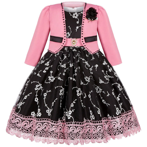 5-14 Years Girls Dress Summer Sleeveless Princess Dress + Long Sleeves Jacket 2Pcs  Gown