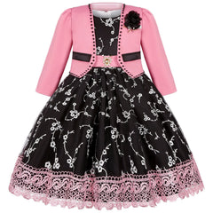 5-14 Years Girls Dress Summer Sleeveless Princess Dress + Long Sleeves Jacket 2Pcs  Gown