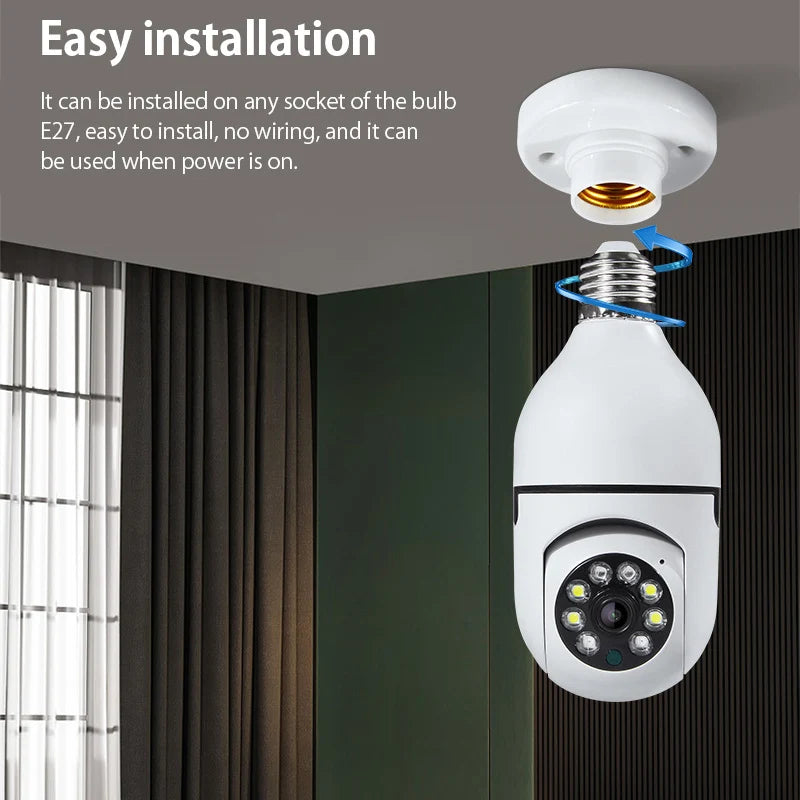 1080P Bulb Surveillance Camera 360° WiFi Anti-theft Outdoor Indoor Security Monitor Night Vision Audio Security IP Cam
