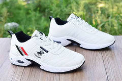 Men's leather sneakers Casual versatile shoes Outdoor non slip running footwear Fashion men