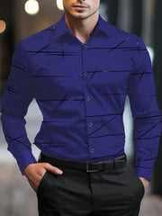 New Men's Shirts 3D Print Modern Geometric Long Sleeve shirts Casual