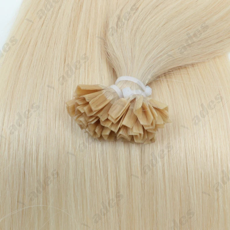 50s/Pack 50G K Tip Hair Extensions Human Hair Keratin Pre Bonded Hot Fusion Nail Tip Balayage Natural Silky Straight Extensions