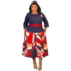 Elegant African Dresses for Women Plus Size Wedding Party Midi Dress Dashiki Ankara Print Outfits Robe Africa Clothing 2026