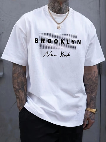 Men summer 100% pure cotton brooklyn new york