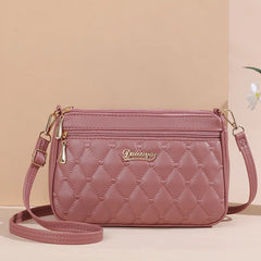 PU Leather Crossbody Bags Zipper New Fashion Shoulder Bag for Women Large Capacity Embroidery Thread Small Purse