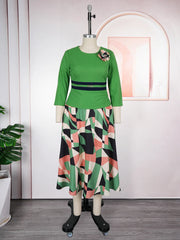 Elegant African Dresses for Women Plus Size Wedding Party Midi Dress Dashiki Ankara Print Outfits Robe Africa Clothing 2026