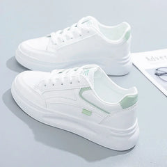 Women's Shoes Platform Sneakers Lace-Up Women Running Shoes Outdoor Breathable Tennis Shoes PU Leather  Casual