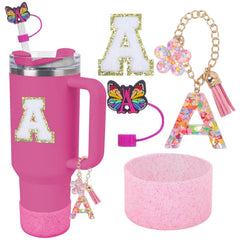 Accessories for Stanley Cup 40oz 30oz Letter Charms for Handle Silicone Boot,Straw Cover Topper & Sticker Charms