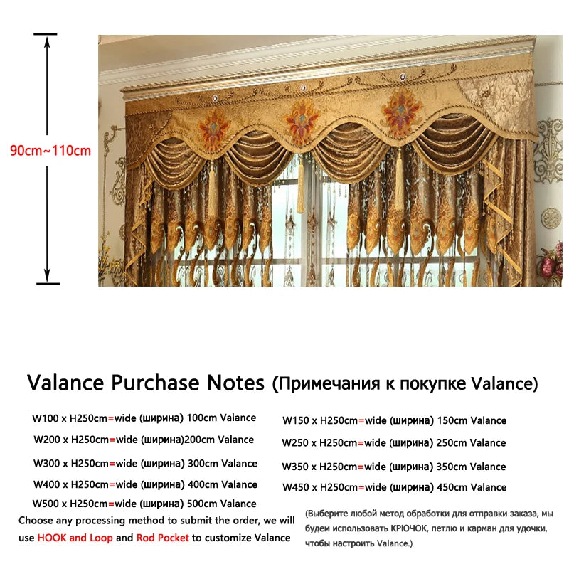 Royal aristocratic high-end custom embroidery curtains for Living Room European luxury villa curtains for Bedroom/Kitchen