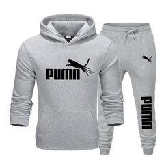 New Fashionable Fitness Jogging Casual Sportswear, Men's Hooded Sweatshirt Autumn and Winter Long Pants Two-piece Set