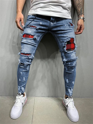 New Streetwear Men pants Stretch Jeans men Casual Men Solid Color Slim Fit Skinny Pants Fashion Sports Jogging Harajuku Pants