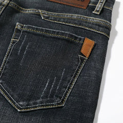 2026 Summer Shorts Jeans Men Denim Pants Stretch Dark Blue Fashion Design Men's Jeans Slim