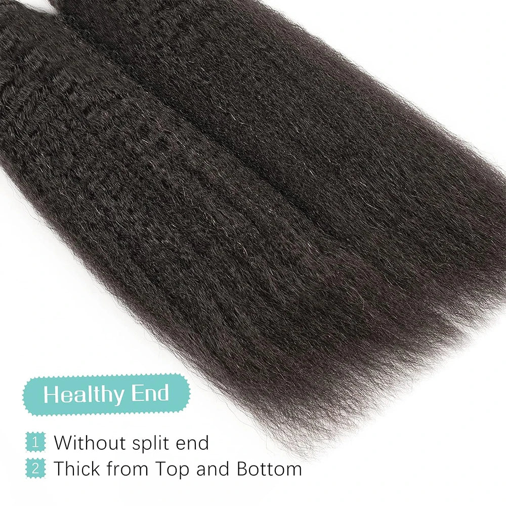 Kinky Straight Tape In Human Hair Extensions Skin Weft Hair Extensions Adhesive Invisible 100% Brazilian Virgin Natural Hair #1B