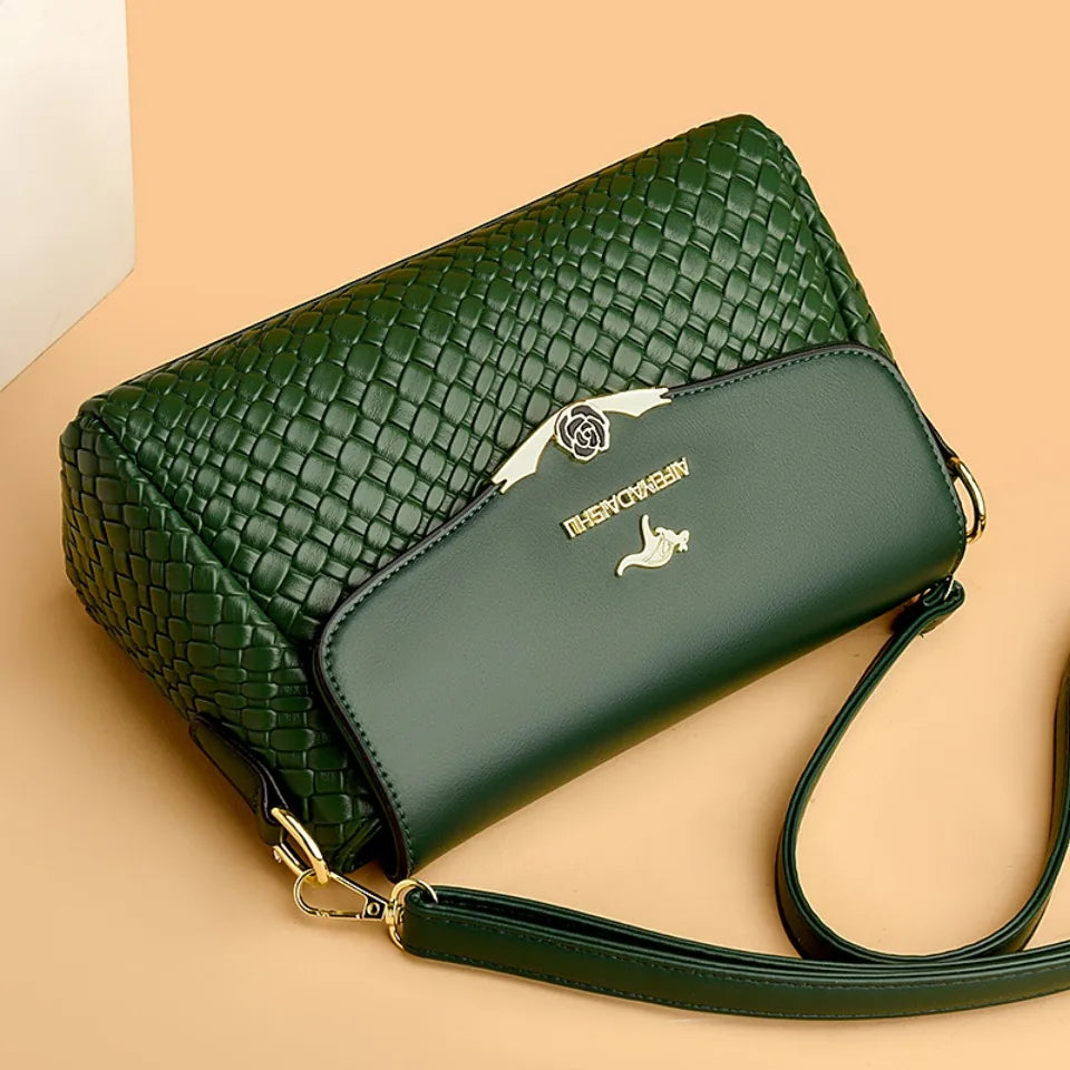 Luxury Handbag Women Bags Designer Pu Leather Knitting