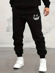 Men Casual Pants for Daily Wear with Jogging Pants Autumn Winter Men's Sweatpants Monste Smile Printed Lace-up Sweatpants