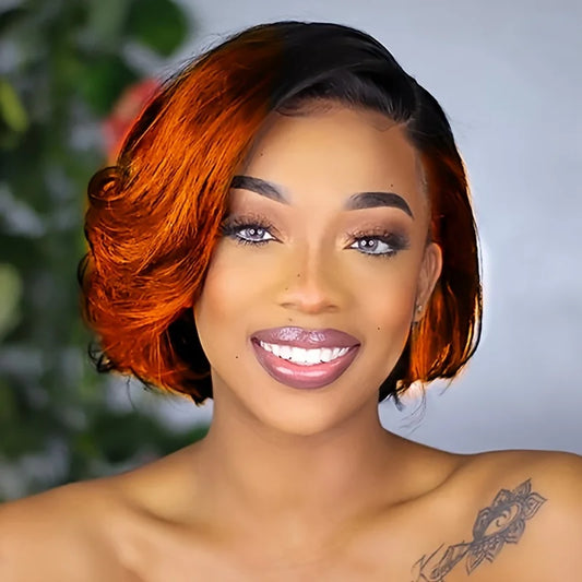 8inch natural black color 13×4 lace human hairshort straight pixie cut human hair wig 150% densitydensity pixie remy hair