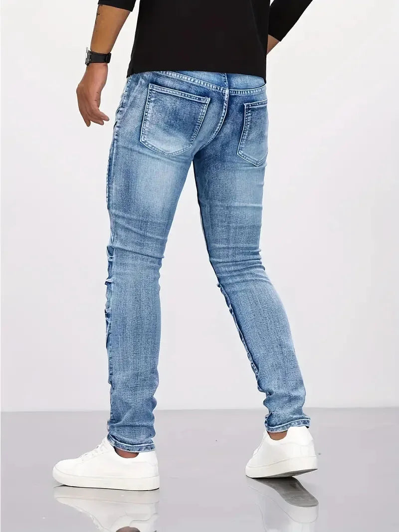 Trendy Jeans Men's Small Straight Leg Denim Design Pants New Slim  High Quality