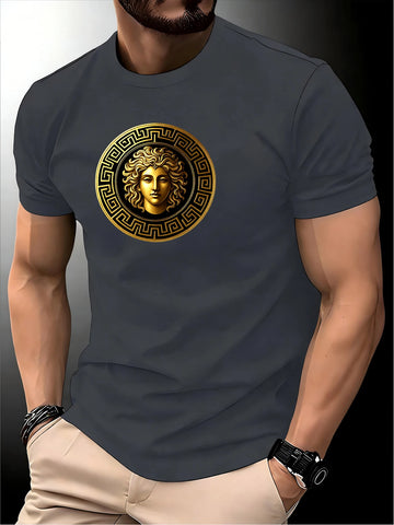 Round Neck Running Tshirt Men Thin Top Art Printing Quick