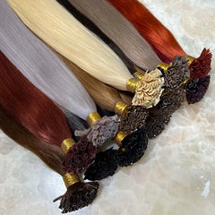 Human Hair Extensions Keratin K Tip Hot Fusion Human Hair Natural Hair Italy Keratin Glue Machine Remy Hair K Tip Straight