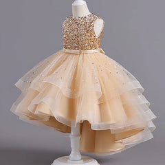 Flower Girl Dresses for Wedding White Champagne Red Pink Child Gala Evening Formal Luxury Birthday Puffy Irregular Elegant Dress