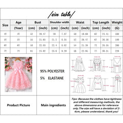 Kids Girl Princess Dress Summer Party Pink Sleeveless Floral Toddler Girls Costume Cute Fashion Children Dresses 3 4 5 6 7 Yrs