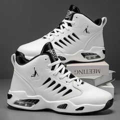 Men's High-Top Basketball Shoes Feature a Breathable Mesh Design