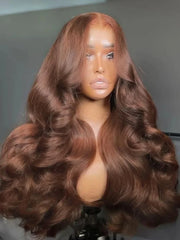 HD Chocolate Brown Human Hair Wigs 13x6 Full Lace Frontal Body Wave Brown Wigs Brazilian 30 Inch 13x4 Lace Front Wig 220 Density