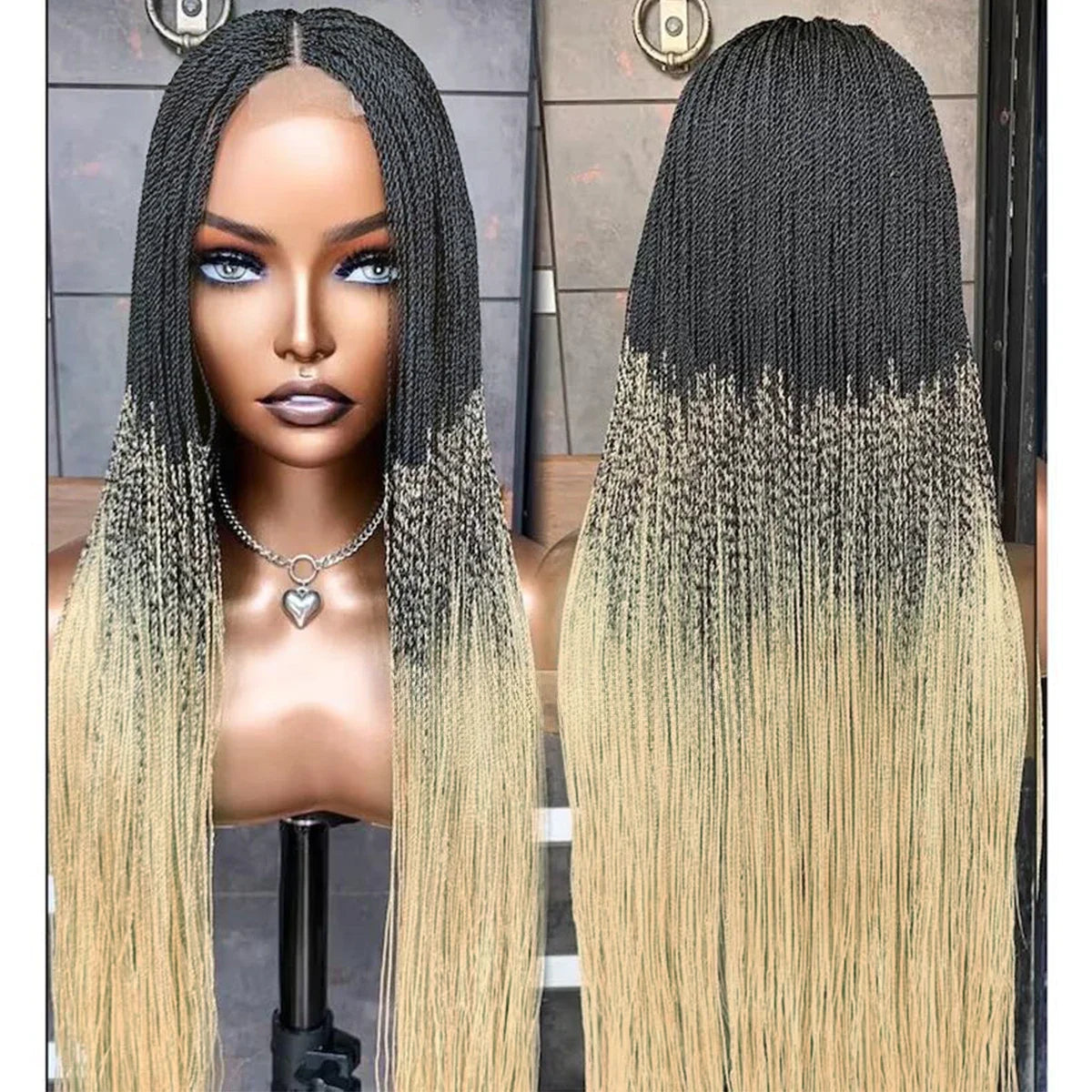 Glueless Micro Braid braided wig on 5x5 HD lace Frontal wig Customizable  braid wigs human