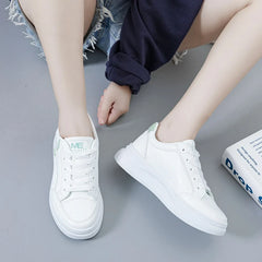 Women's Shoes Platform Sneakers Lace-Up Women Running Shoes Outdoor Breathable Tennis Shoes PU Leather  Casual