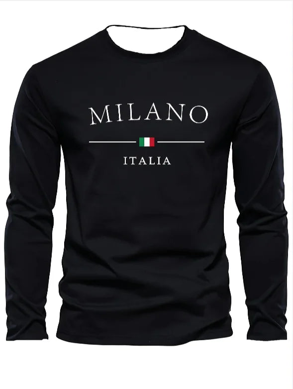 Men's 3D Printed Long Sleeve T-Shirt Casual Fashion Crew Neck T-Shirt Sports Top Daily Comfort Light Breathable Quick Dry