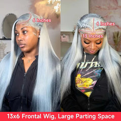 13x6 Teal Ocean Blue Lace Front Wig Human Hair Body Wave 613 Blonde hair