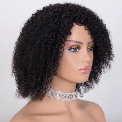Sleek Afro Kinky Curly Human Hair Wigs Ombre Highlight Kinky Curly Human Hair Wig Brazilian Full Machine Curly Bob Wig For Women