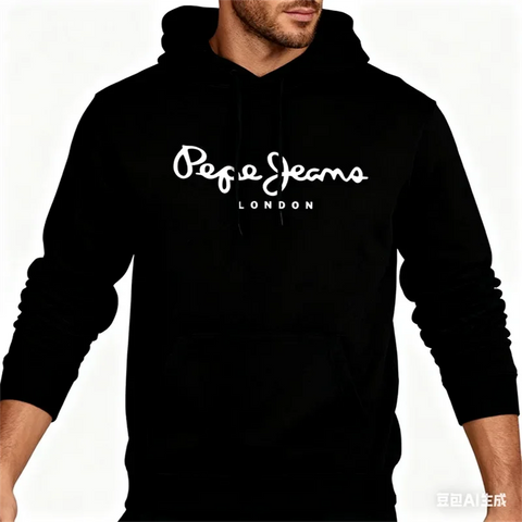 Casual Men's Hoodie 3D Simple Letter Printed Polyester Long Sleeve Tops Outdoor Street Cool Spring And Autumn
