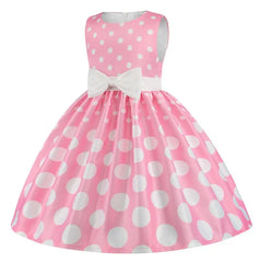 Summer Girls Rose Print Dress Princess Wedding Birthday Party Frocks Satin Children Vestidos Dresses For Girl Christmas Clothing