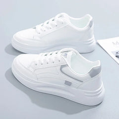 Women's Shoes Platform Sneakers Lace-Up Women Running Shoes Outdoor Breathable Tennis Shoes PU Leather  Casual