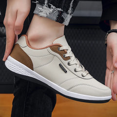 2025 Men Shoes Spring Autumn Waterproof Walking Sneakers Leisure Male Leather Sports Shoes Non-Slip