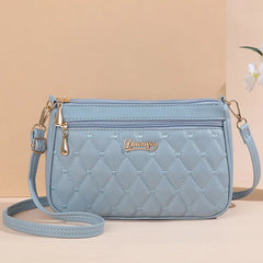 PU Leather Crossbody Bags Zipper New Fashion Shoulder Bag for Women Large Capacity Embroidery Thread Small Purse