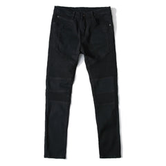 Trendy Brand Motorcycle Men's Jeans Unique Ripped Slim Fit Streetwear High Elasticity Smooth Slimming Effect Casual Denim