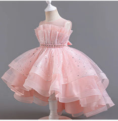 Flower Girl Dresses for Wedding White Champagne Red Pink Child Gala Evening Formal Luxury Birthday Puffy Irregular Elegant Dress